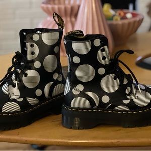 black and white, authentic doc marten polkadot, Jadon boots